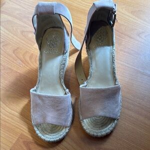 Vince Camuto Pink Espadrille Sandals with Ankle Strap